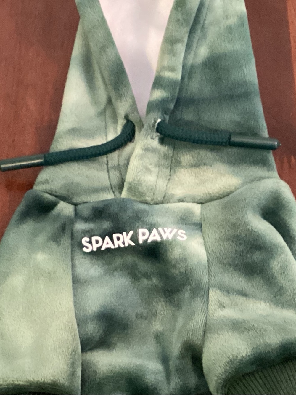 Spark Paws Green Plush Dog Hoodie XS new